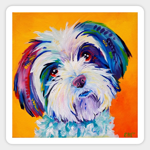 Ted - A dog in colour Sticker by EveiArt